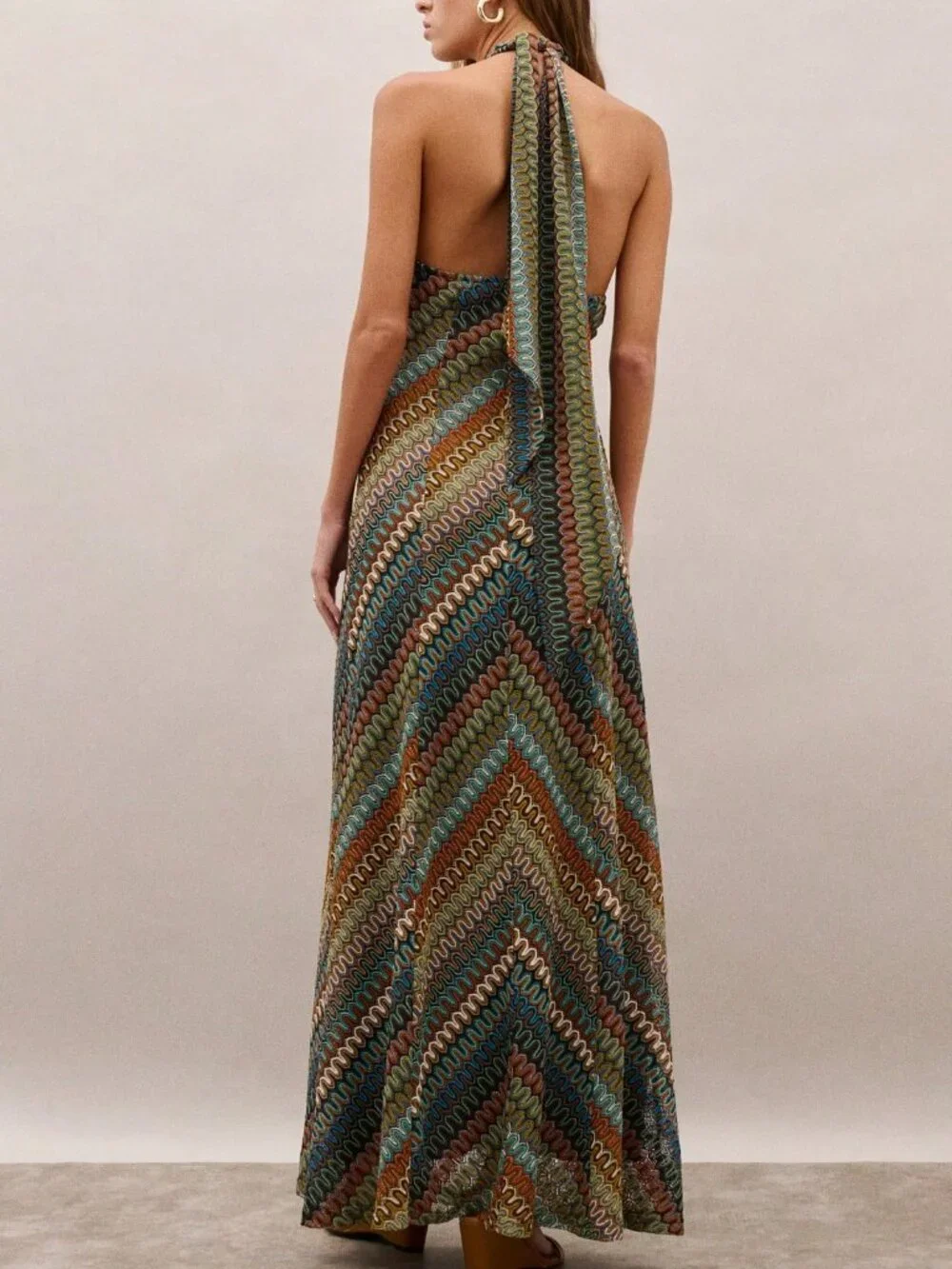 Multicolor Boho Women's Patterned Maxi Dress - Picture 2 of 7